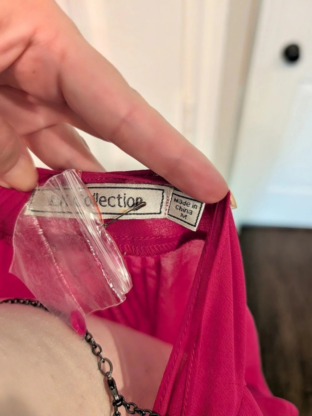 Y2K vintage hot pink fairy core sheer ruffle blouse - Picture 6 of 7